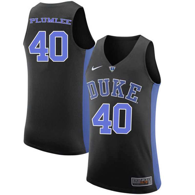 Duke Blue Devils #40 Marshall Plumlee College Basketball Jerseys-Black